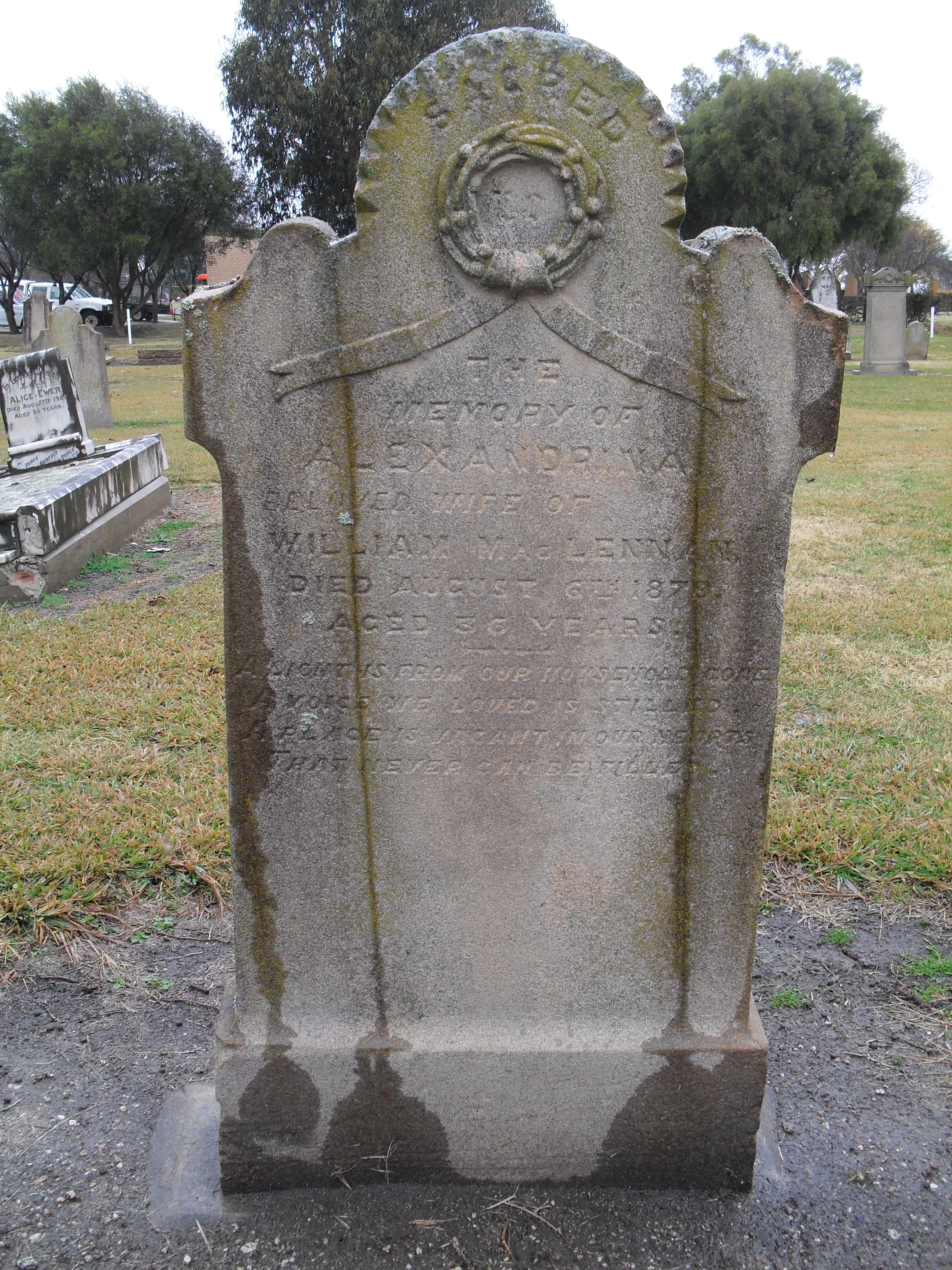 Photo of photos/Alexandrina MacLennan (nee Matheson) grave Bathurst cem